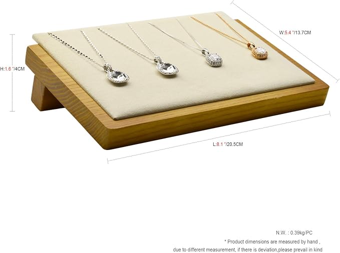Solid Wood Display Stand Necklace Pendant Organizer Jewelry Display Props Tray - Image 3