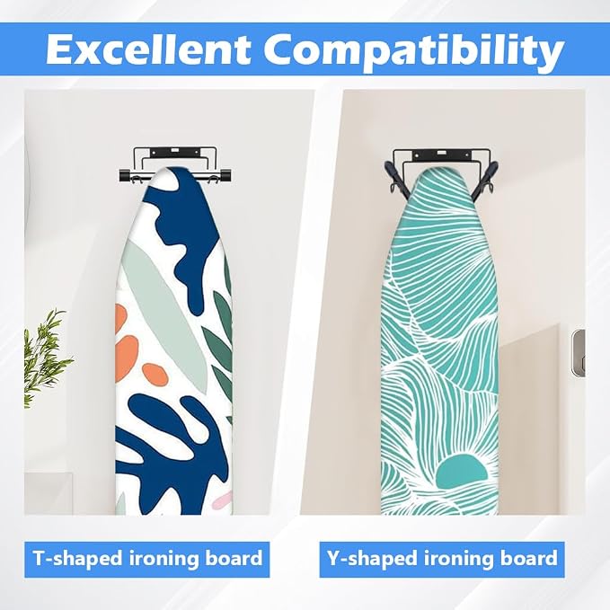 Ironing Board Holder Wall Mount, Over The Door & Wall Mount Metal Ironing Board - Image 6