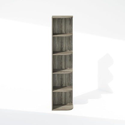 Furinno Reed Corner Shelf, 5-Tier Corner Bookshelf, Book Shelf, Corner Shelves - Image 6