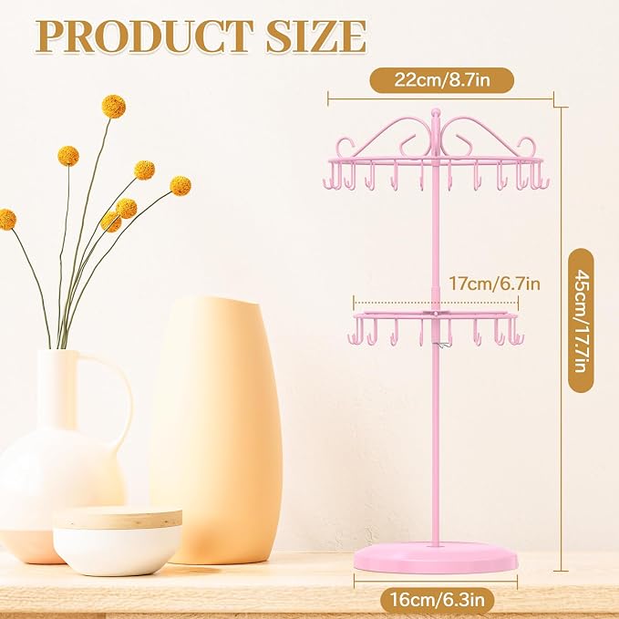 MODOWEY Rotating Necklace Holder Organizer Display Stand - Image 3