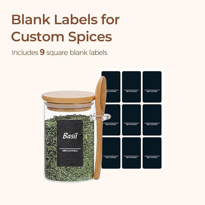 ComSaf Spice Jars with Spoon 8 oz 6Pack, Small Spice Containers Starter Set - Image 5