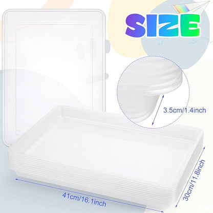Hoteam 10 Pcs Flat Storage Organizer Tray Bin Paper Tray - Image 2