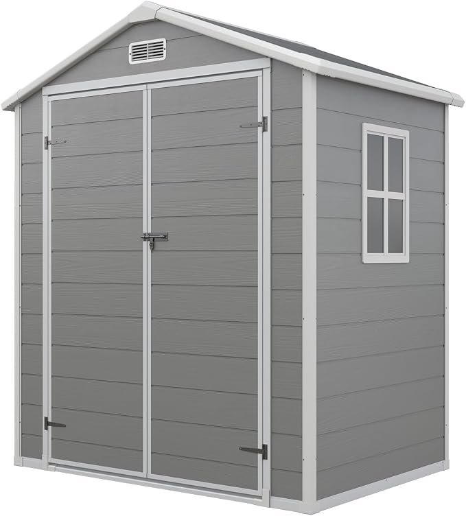 Aoxun 6x4 FT Outdoor Storage Shed, Plastic Garden Resin Shed - Image 9