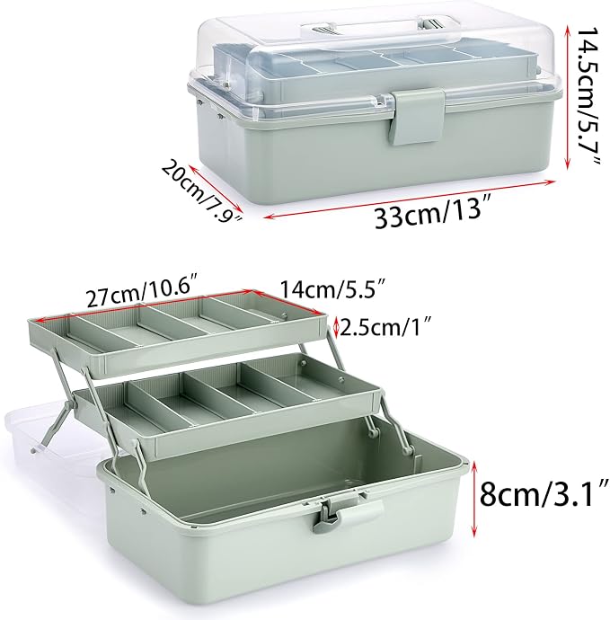 BTSKY 3-Layer Plastic Dividing Storage Box Craft Organizer and Storage - Image 4