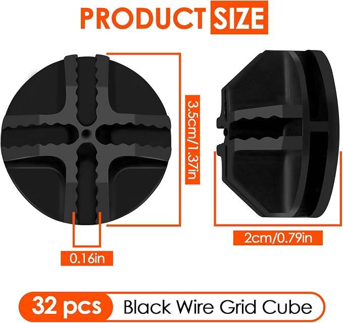 32 Pcs Plastic Wire Cube Connectors 1.42" OD and 0.16" ID Storage Cube - Image 2