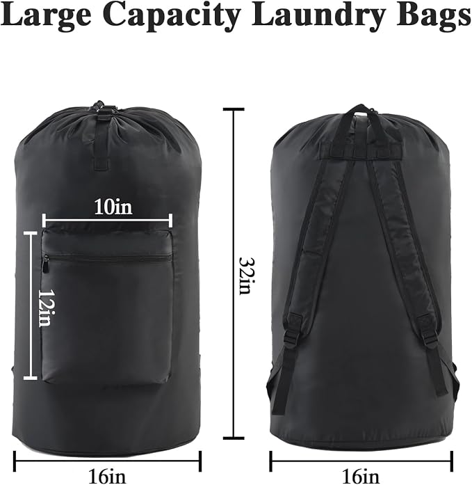 OTraki Laundry Bag Backpack, Portable Travel Dorm Laundry Bag - Image 4