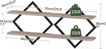 CHOEZON Floating Shelves for Wall, 2-Tier Hanging Shelves, for Living Room - Image 3