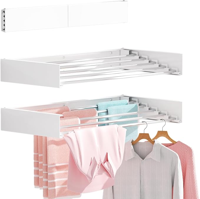 Wall Mounted Clothes Drying Rack, Extending Laundry Rack, Wall Mount Laundry - Image 8