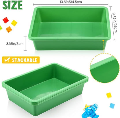 Hoteam 10 Pcs Flat Storage Organizer Tray Bin Paper Tray - Image 3