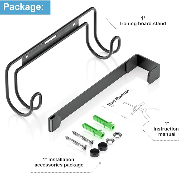 Ironing Board Holder Wall Mount, Over The Door Ironing Board Holder, Over The - Image 6