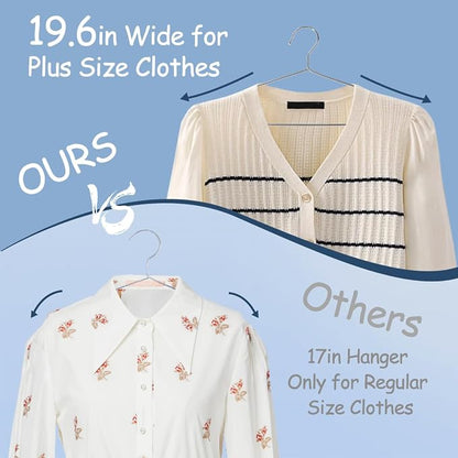 King Mills 19.6inch Stainless Steel Plus Size Hangers, Ideally Used as Extra - Image 3