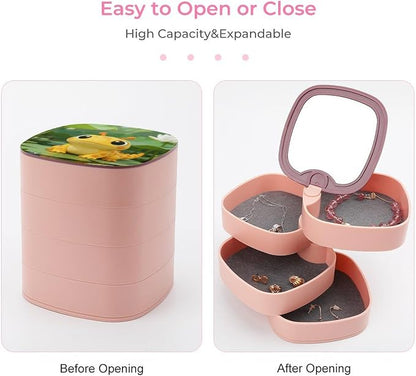 Cute Cartoon Salamander Rotating Jewelry Organizer Box 4-Layer 360° Rotatable - Image 3