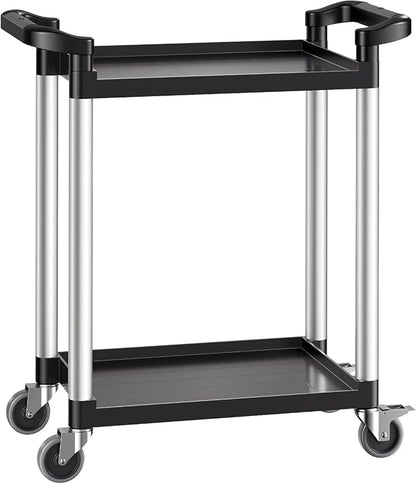 VEVOR Utility Cart, 300 lbs Load Capacity, 2-Tier Utility Plastic Cart - Image 8