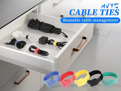MVYC 150PCS 8 Inch Cable Ties Reusable Multi-Purpose Wire Ties Cord Organizer - Image 8