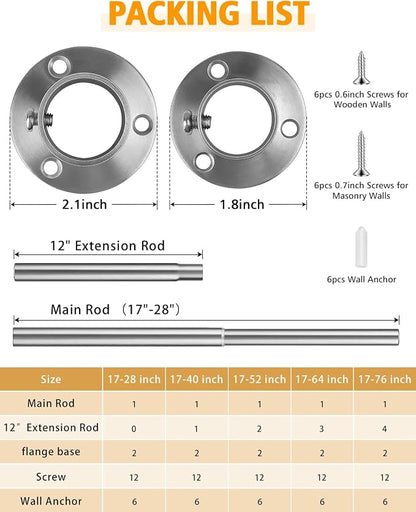 Closet Rods For Hanging Clothes, 17-40 Inch Heavy Duty and Stepless Adjustable - Image 7