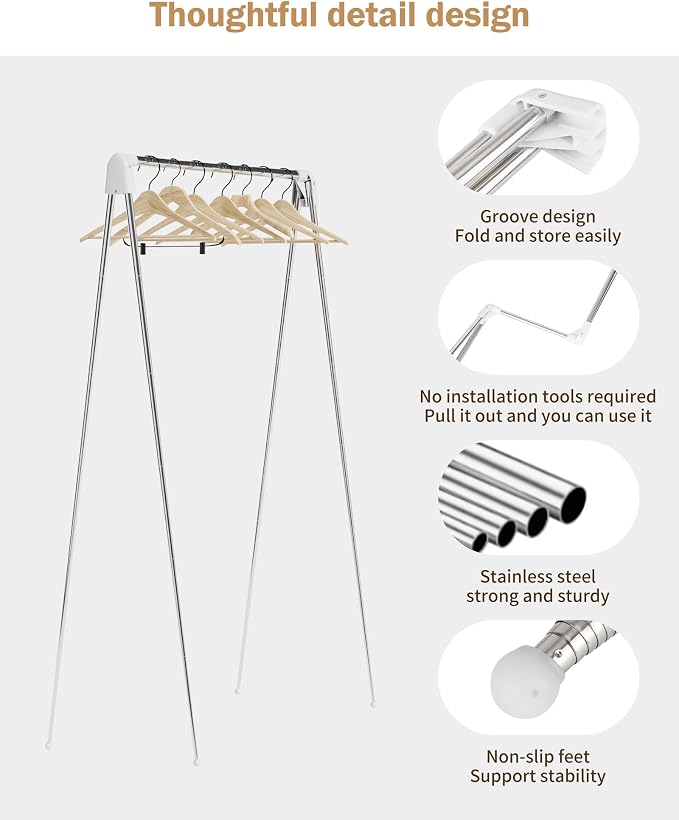 Travel Garment Rack, Portable and Foldable，Folding Clothes Rack - Image 6