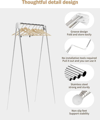 Travel Garment Rack, Portable and Foldable，Folding Clothes Rack - Image 6