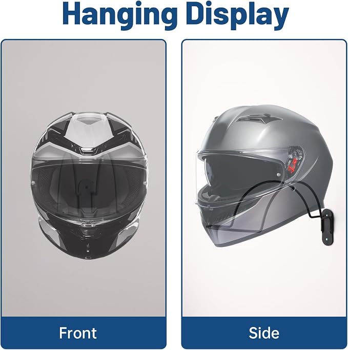 2 Pcs Helmet Rack Hanger Wall Mount Display, Helmet Holder Hooks Wall Mount - Image 3