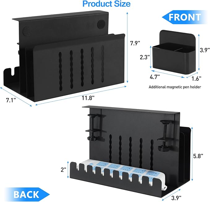MAXECHO Desk Side Storage, Under Desk Laptop Mount, Table Side Hanging File - Image 5