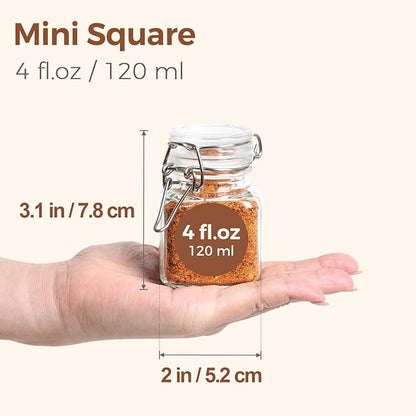ComSaf Set of 6 Square Glass Spice Jars - Image 2