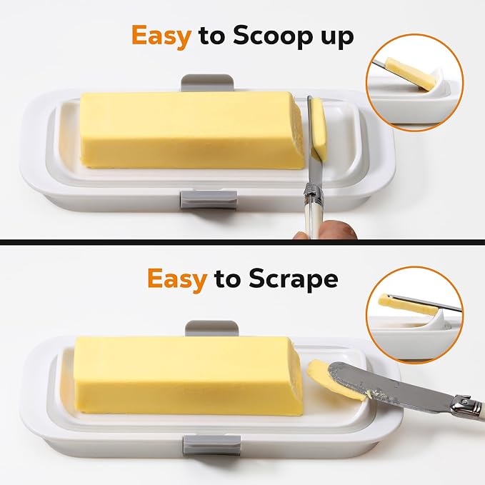 Pisol Butter Dish with Lid for Countertop and Refrigerator Door Shelf, Airtight - Image 8