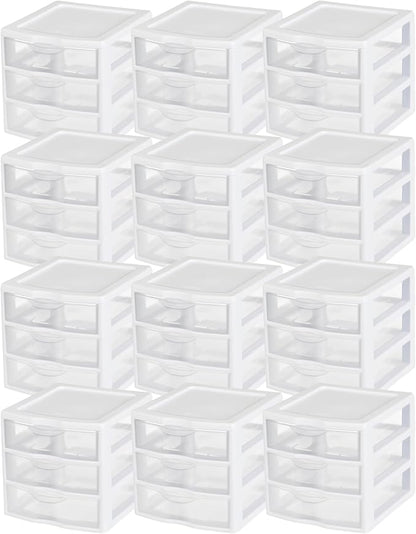 Sterilite Clearview 3-Drawer Cart Small Plastic Storage Organizer, Containers by Sterilite
