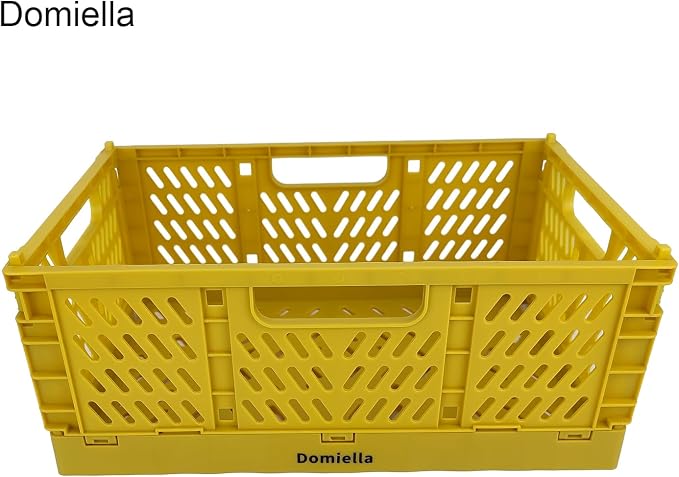 Domiella 2-Pack Crates for Storage, Storage Crates Plastic Stackable, Foldable - Image 6