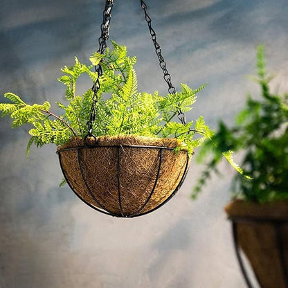 Wizdar 2PCS 16 Inch Metal Hanging Planters Basket Round Wire | Coco Coir Liner - Image 5