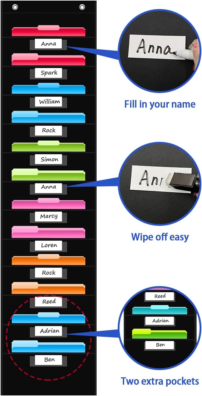 REGELETO 12 Pockets File Storage Pocket Chart - Image 3