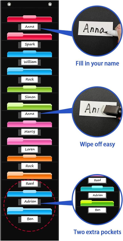 REGELETO 12 Pockets File Storage Pocket Chart - Image 3