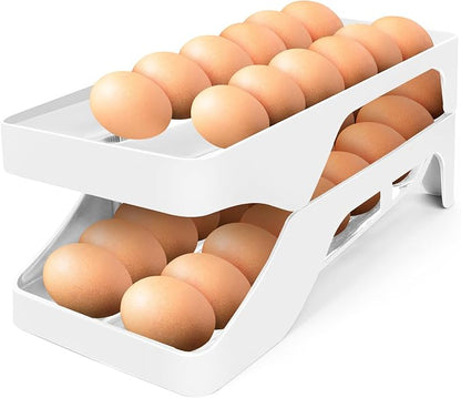 Egg Holder for Fridge Automatic Rolling Egg Dispenser for Refrigerator Kitchen by ZEJOROSE