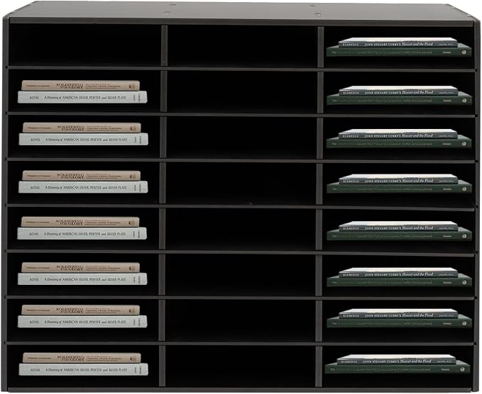 24 Compartments Literature Organizer, Desktop File Sorter Mail Center Paper by pijopang
