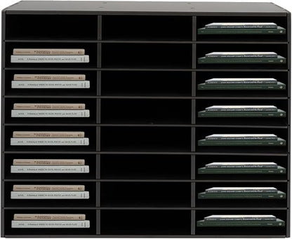 24 Compartments Literature Organizer, Desktop File Sorter Mail Center Paper by pijopang