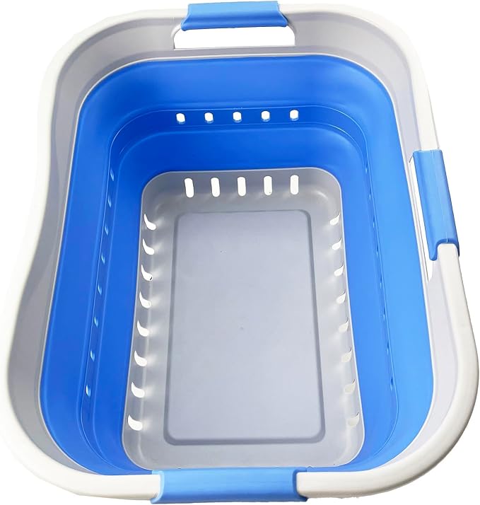 SAMMART Collapsible Plastic Rectangular Laundry Basket by SAMMART