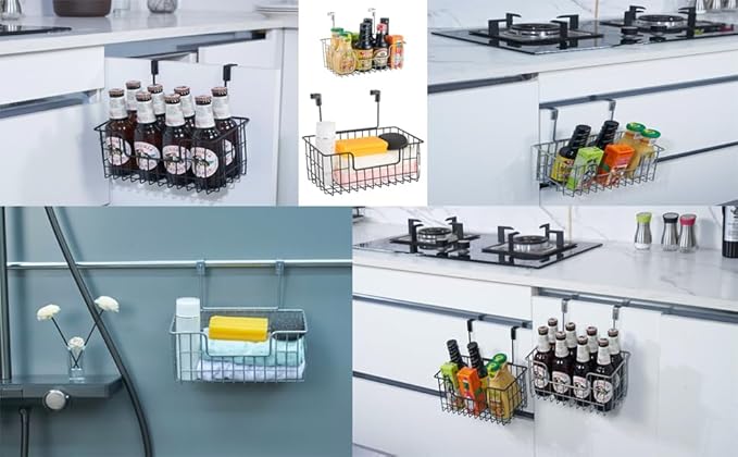 JUNCHU CHERRY Wire Hanging Storage Basket 2 Packs, Wall Mounted Kitchen - Image 4