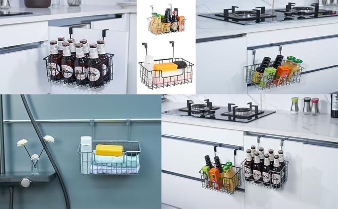 JUNCHU CHERRY Wire Hanging Storage Basket 2 Packs, Wall Mounted Kitchen - Image 4