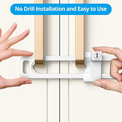 AST Keyed Cabinet Lock, 2 Locks 4 Keys Keyed Alike, Effective Childproof - Image 5