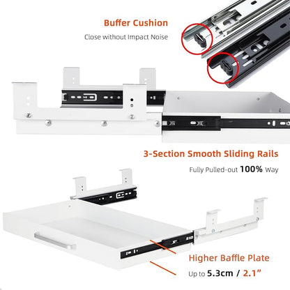Under Desk Drawer Organizer 21" White Upgrade - Image 6