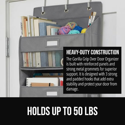 GORILLA GRIP Over The Door Organizer Storage, 5 Deep Hanging Shelves, Holds - Image 3