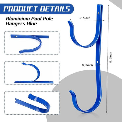 6 Pcs Swimming Pool Accessories Holder Set 4 Pool Pole Hanger Cleaning - Image 2