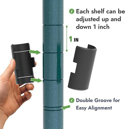 APLSS NSF 4-Tier Green-Epoxy Storage Shelves, Moist&Dry Environments, - Image 4