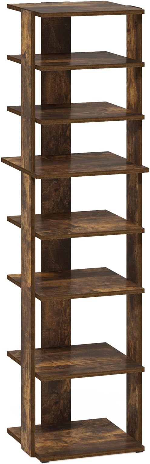 Furinno Compact Vertical Shoe Rack, 8-Tier Narrow Shoe Organizer, Free Standing - Image 6