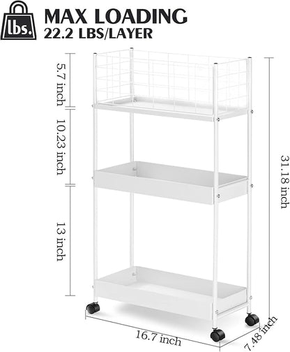 KINGRACK Slim Rolling Storage Cart 3 Tier - Image 8