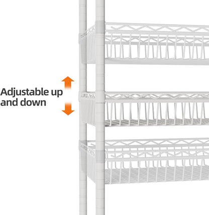 SINGAYE 6 Tier Big Basket Shelf Wire Shelving Unit Adjustable Storage Shelves - Image 5