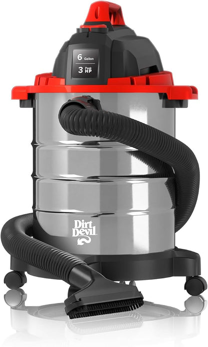 Dirt Devil 6 Gallon Corded Wet Dry Shop Vacuum, Heavy Duty Vacuum by DirtDevil