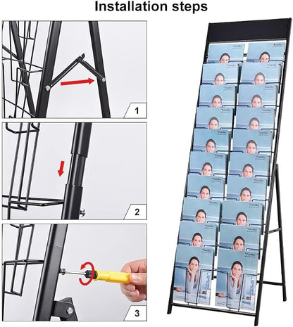 magazine display stand Double A4 width 10 layer brochure display stand - Image 6