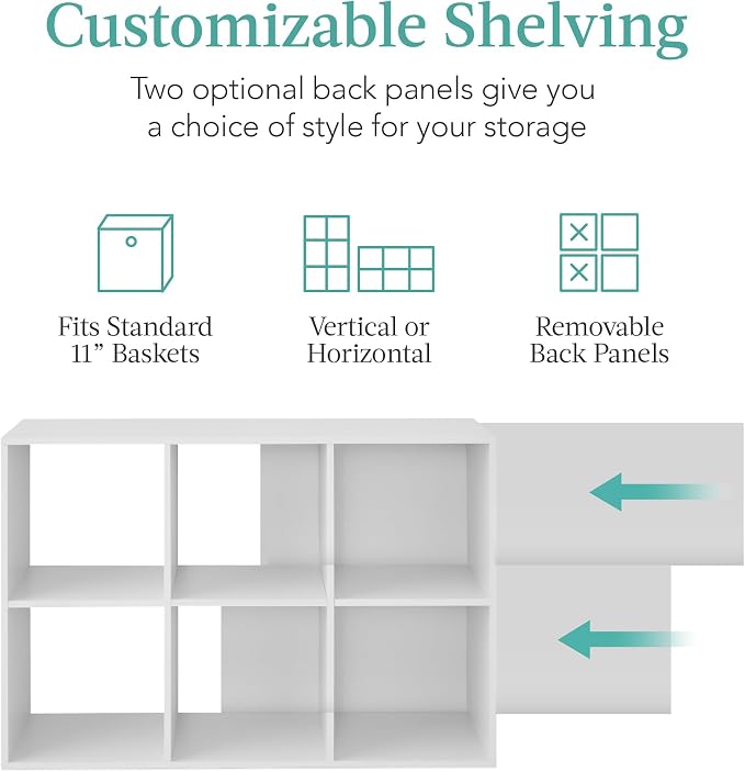 Best Choice Products 6-Cube Storage Organizer, 11in Shelf Opening, Display Shelf - Image 4