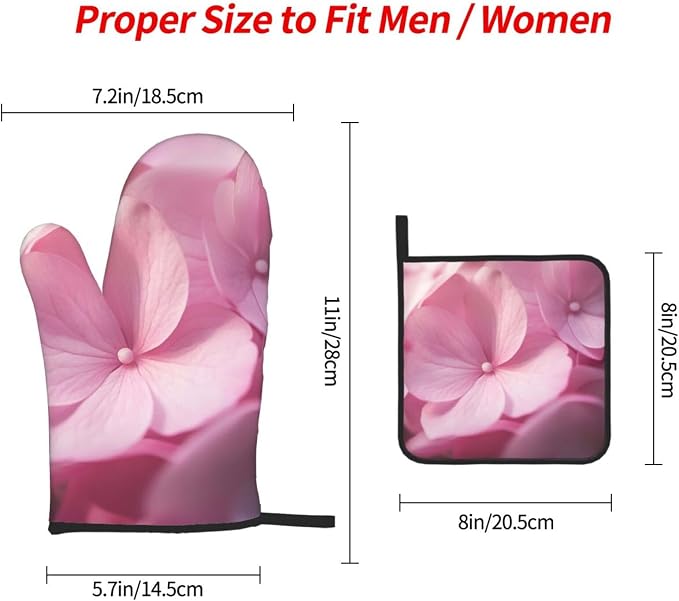 Oven Mitts and Pot Holders Sets of 3 Flower Petals Oven Mitts 3 Pcs Heat - Image 2