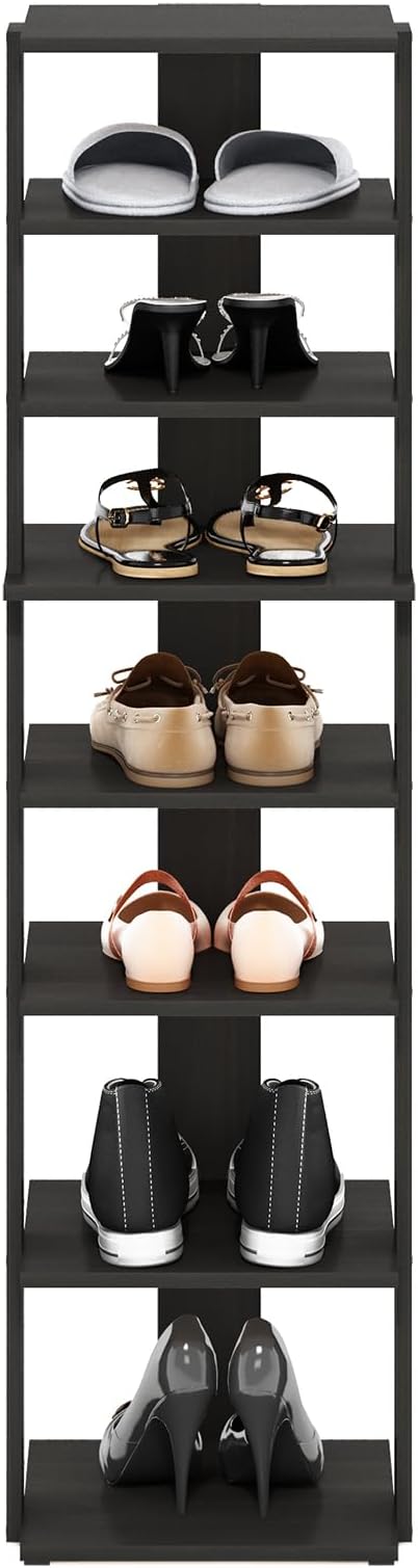 Furinno Compact Vertical Shoe Rack, 8-Tier Narrow Shoe Organizer, Free Standing - Image 5