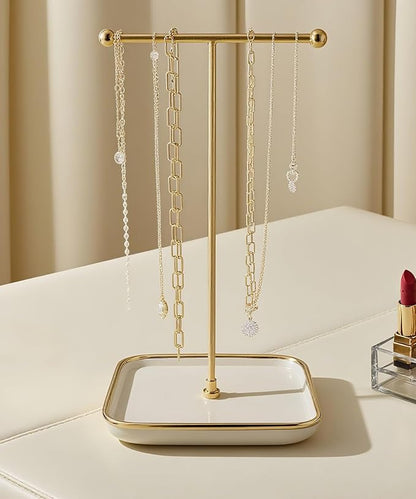 VROOMIUM Necklace Holder- Ceramic Base 1ft Height Jewelry Organizer Stand - Image 6